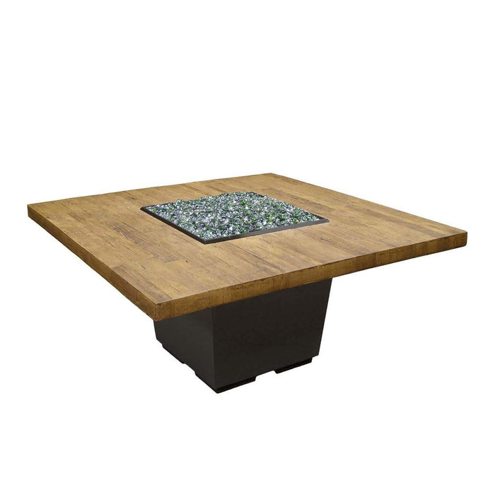 American Fyre Designs Reclaimed Wood Cosmo Square Dining Height Firetable - 640-BA-FO-M2NC