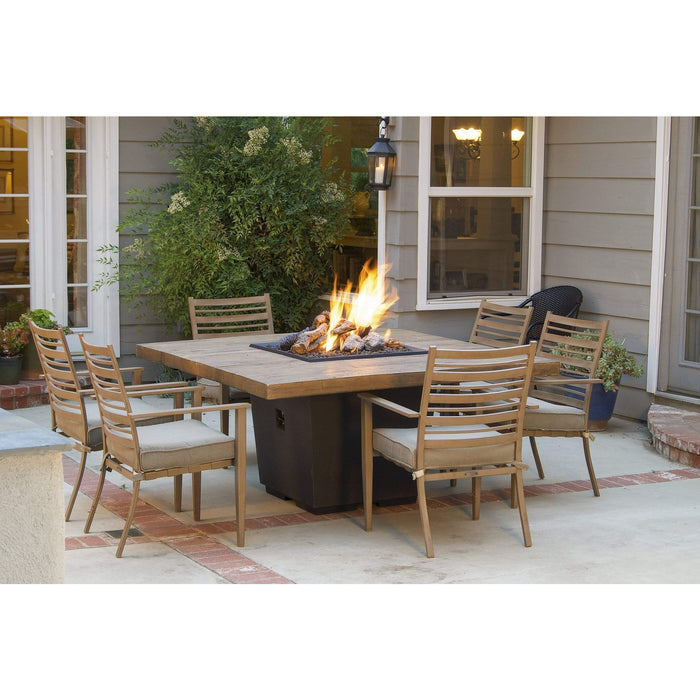 American Fyre Designs Reclaimed Wood Cosmo Square Dining Height Firetable - 640-BA-FO-M2NC