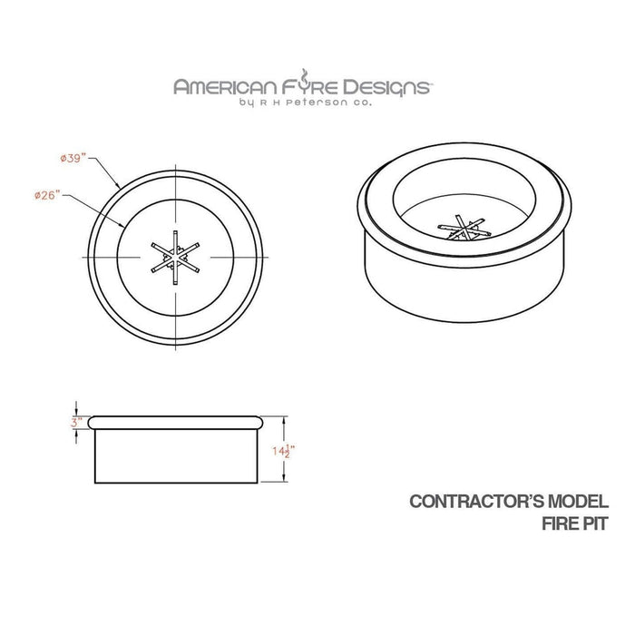 American Fyre Designs Contractor’s Model Fire Pit - 685-xx-11-M6xC