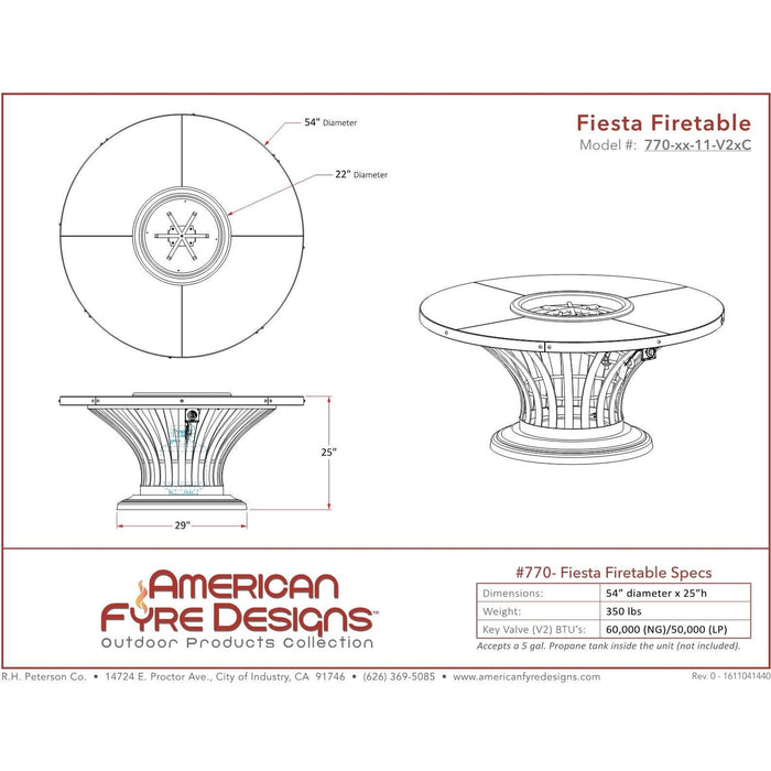 American Fyre Designs Fiesta Firetable