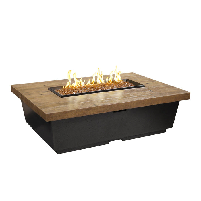 American Fyre Designs Reclaimed Wood Contempo Rectangle Fire Table - 783-BA-FO-M4NC