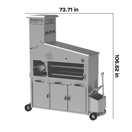 Fuego Criollo XXL Premium 74 Inch Freestanding Argentine Charcoal Grill - AGXXLP