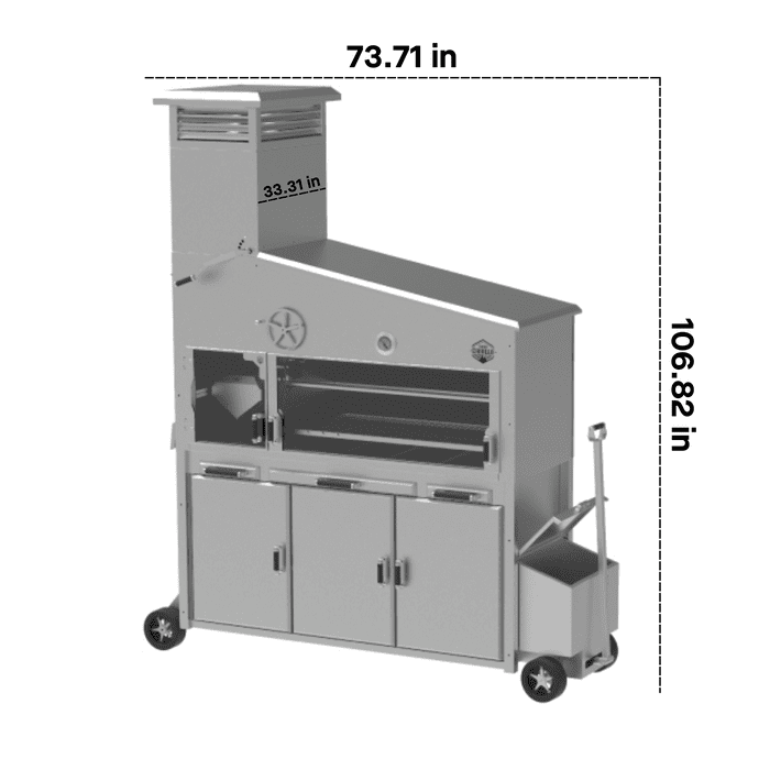 Fuego Criollo XXL Premium 74 Inch Freestanding Argentine Charcoal Grill - AGXXLP