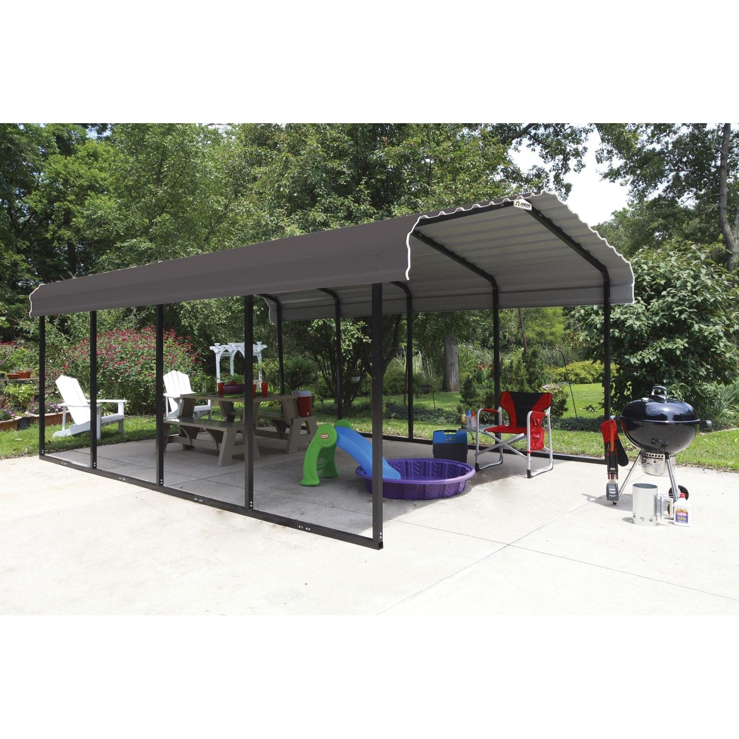 Arrow | Carport 12x29x7 ft Charcoal CPHC122907