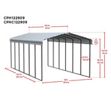 Arrow | Carport 12x29x9 ft Charcoal CPHC122909