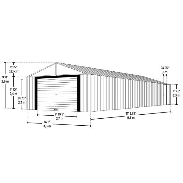 Arrow | Murryhill 14x31 ft. Garage, Steel Storage Building, Prefab Storage Shed BGR1431FG