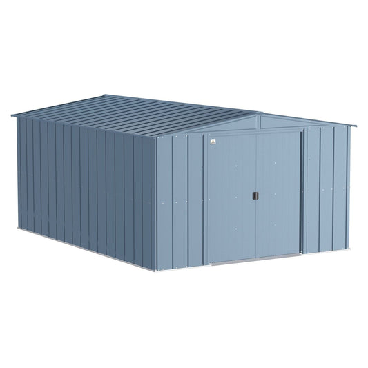 Arrow | Classic Steel Storage Shed, 10x14 ft., Blue Grey