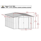 Arrow | Classic Steel Storage Shed, 10x14 ft., Charcoal CLG1014CC