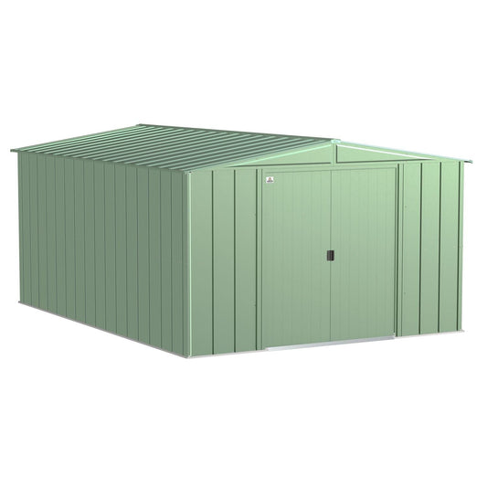 Arrow | Classic Steel Storage Shed, 10x14 ft., Sage Green CLG1014SG