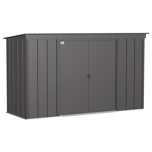 Arrow | Classic Steel Storage Shed, 10x4 ft., Charcoal CLP104CC