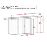 Arrow | Classic Steel Storage Shed, 10x4 ft., Sage Green CLP104SG