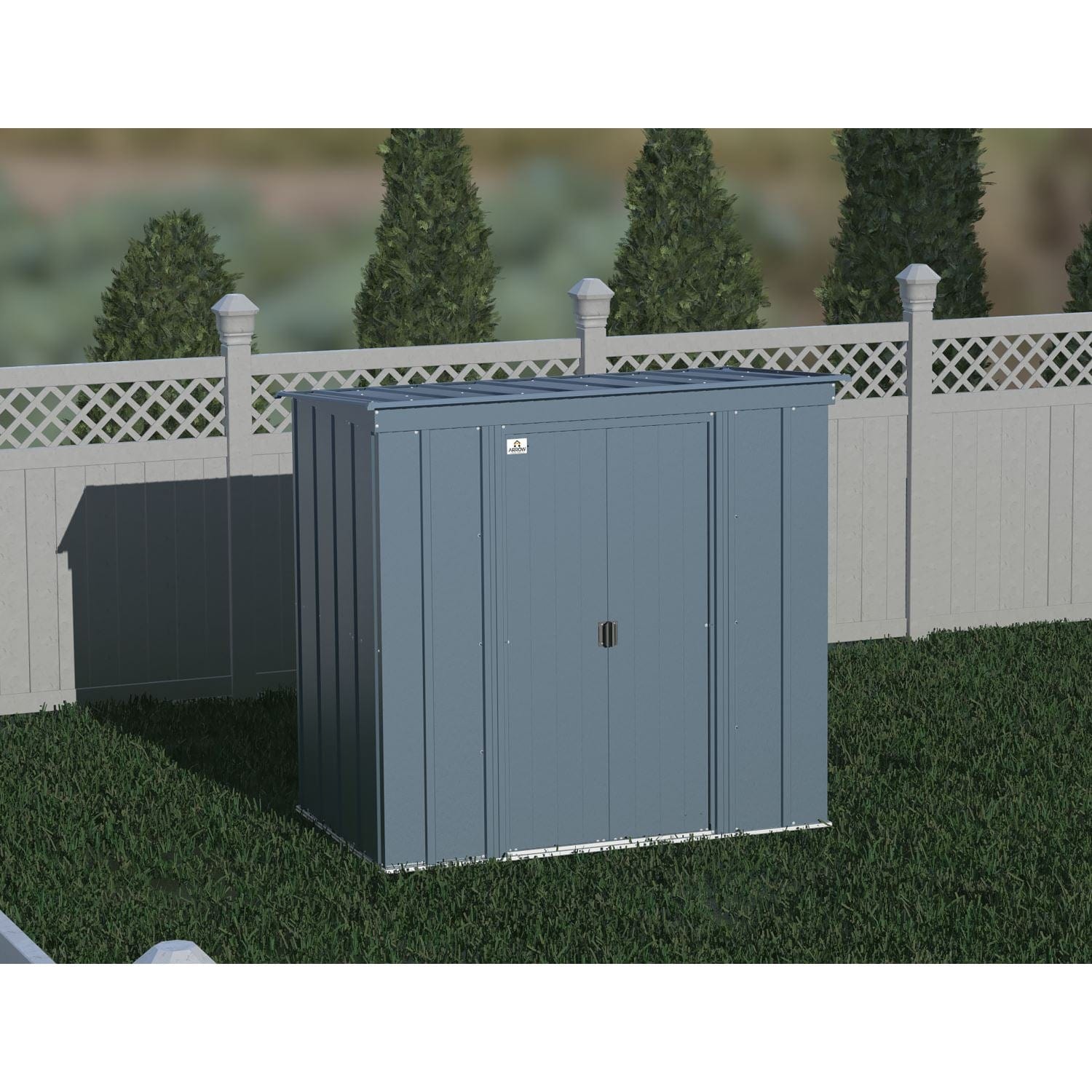 Arrow | Classic Steel Storage Shed, 6x4 ft., Blue Grey CLP64BG