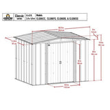 Arrow | Classic Steel Storage Shed, 8x6 ft., Charcoal CLG86CC