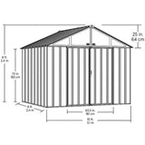 Arrow | EZEE Shed Steel Storage 10x8 ft. Galvanized Extra High Gable Charcoal with Cream Trim EZ10872HVCCCR