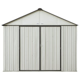 Arrow | EZEE Shed Steel Storage 10x8 ft. Galvanized Extra High Gable Cream with Charcoal Trim EZ10872HVCRCC