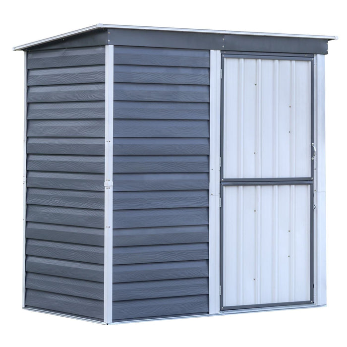 Arrow | Shed-in-a-Box Steel Storage Shed 6x4 ft. Galvanized Charcoal/Cream SBS64