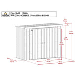 Arrow | Elite Steel Storage Shed, 8x4, ft. Cool Grey EP84CG