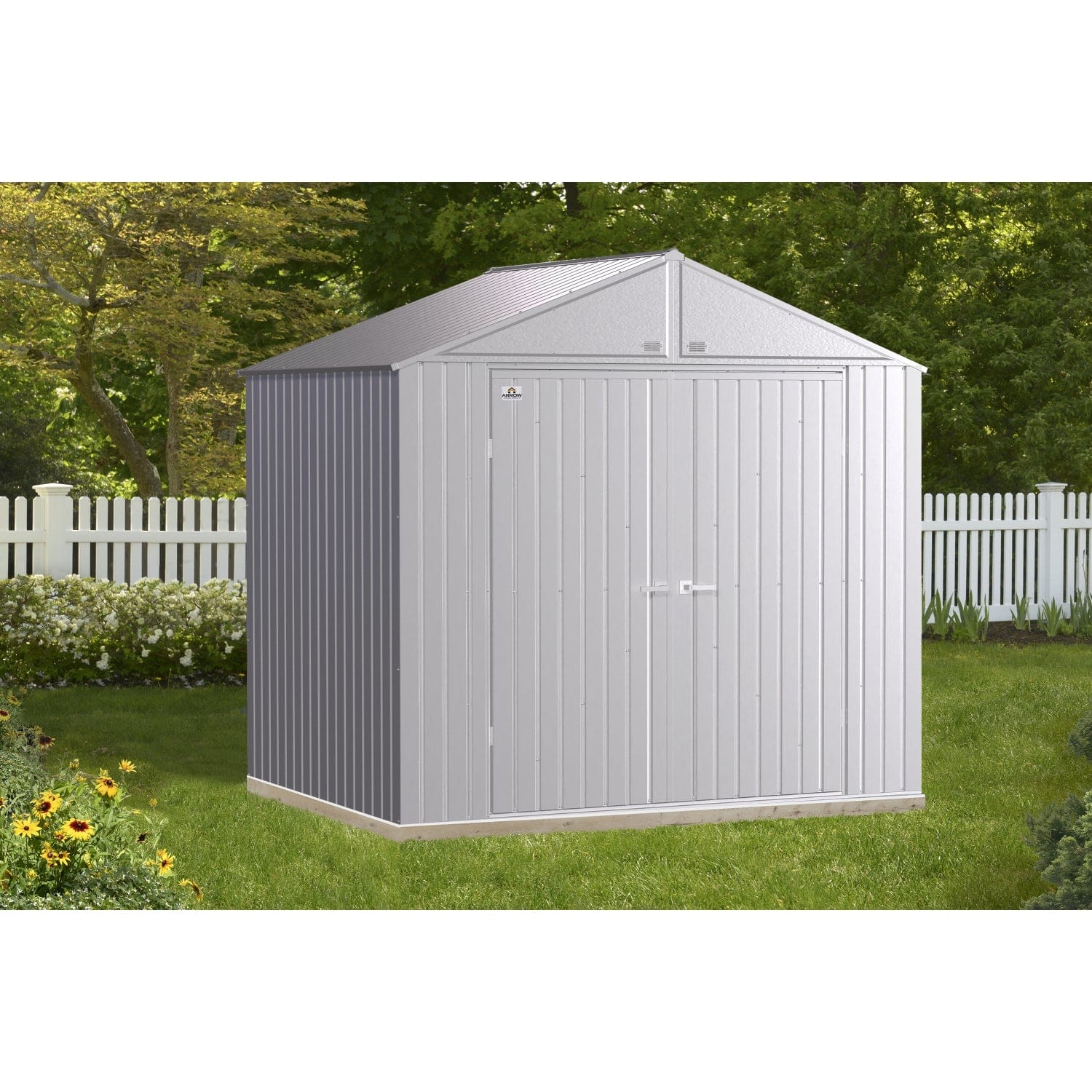 Arrow | Elite Steel Storage Shed, 8x6 ft. Silver EG86AB