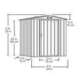 Arrow | EZEE Shed Steel Storage 6x5 ft. Galvanized Low Gable Charcoal EZ6565LVCC