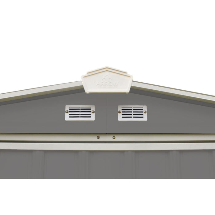 Arrow | EZEE Shed Steel Storage 6x5 ft. Galvanized Low Gable Charcoal with Cream Trim EZ6565LVCCCR