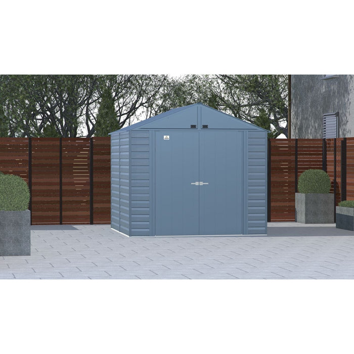 Arrow | Select Gable Roof Steel Storage Shed, 8x8 ft., Blue Grey SCG88BG