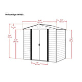 Arrow | Woodridge 6x5 ft. Steel Storage Shed Coffee/Woodgrain WR65