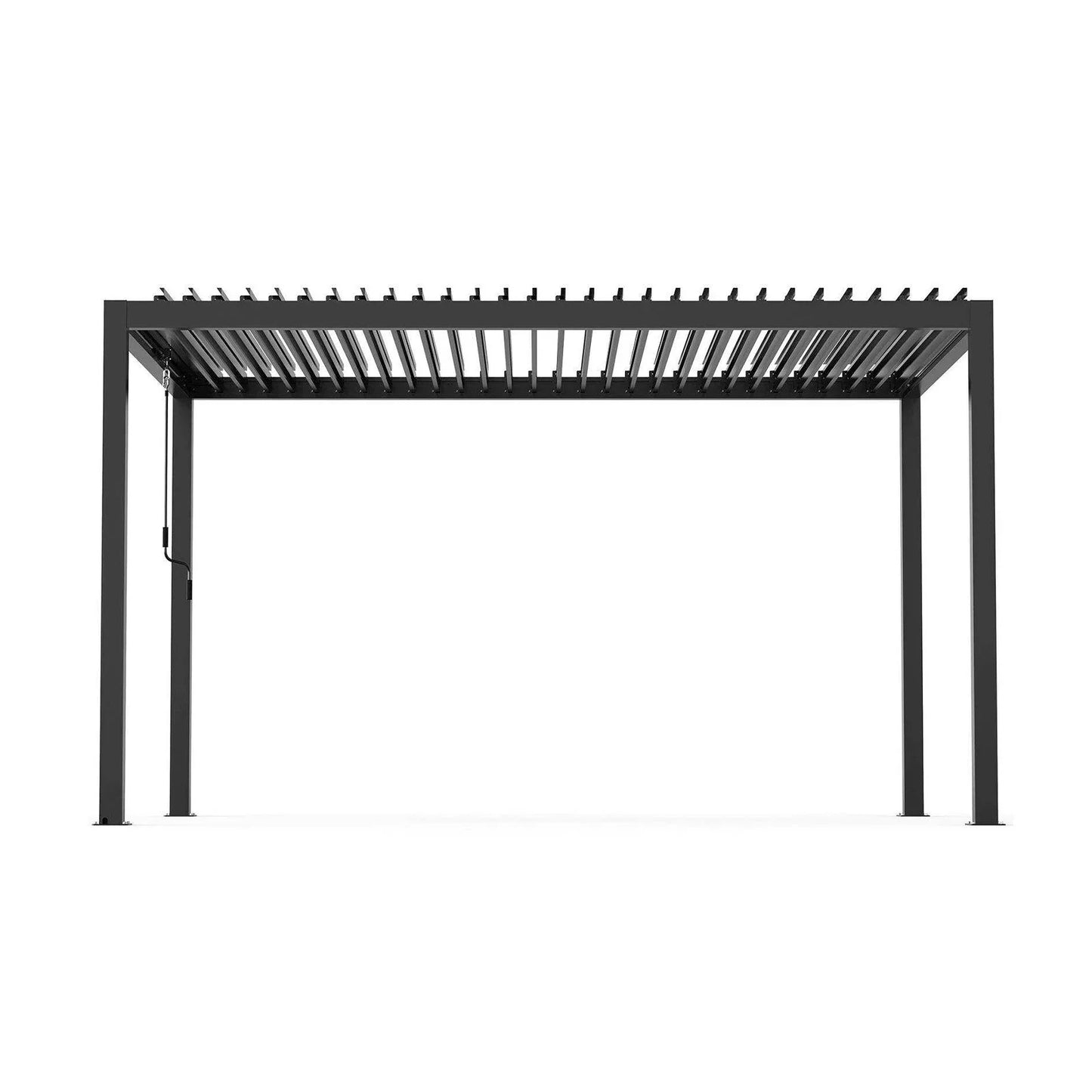 Chery Industrial [AS-IS] 13x10 ft Aluminum Louvered Pergola with Adjustable Roof - D_8640