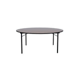 Wheelmate USA Ash Round Table (Linen-Free) Ø 180 x H 75 cm, Durable, Strong And Naturally Beautiful,MDF Laminated Table Tops With Black Metal Folding Legs
