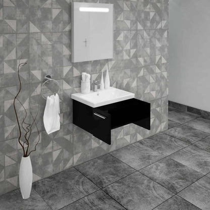 Casa Mare Aspe 24" Bathroom Vanity and Ceramic Sink Combo with LED Mirror - Aspe60GB-24