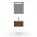 Casa Mare Aspe 24" Matte Walnut Bathroom Vanity and Ceramic Sink Combo with LED Mirror - Aspe60MW-24-MSC-S