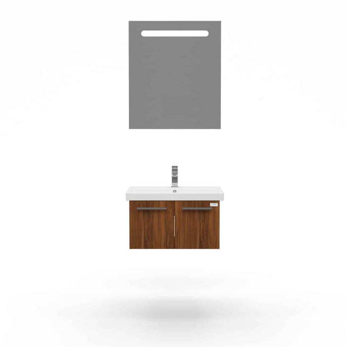 Casa Mare Aspe 32" Matte Walnut Bathroom Vanity Ceramic Sink Combo - Aspe80MW-32-MSC-S