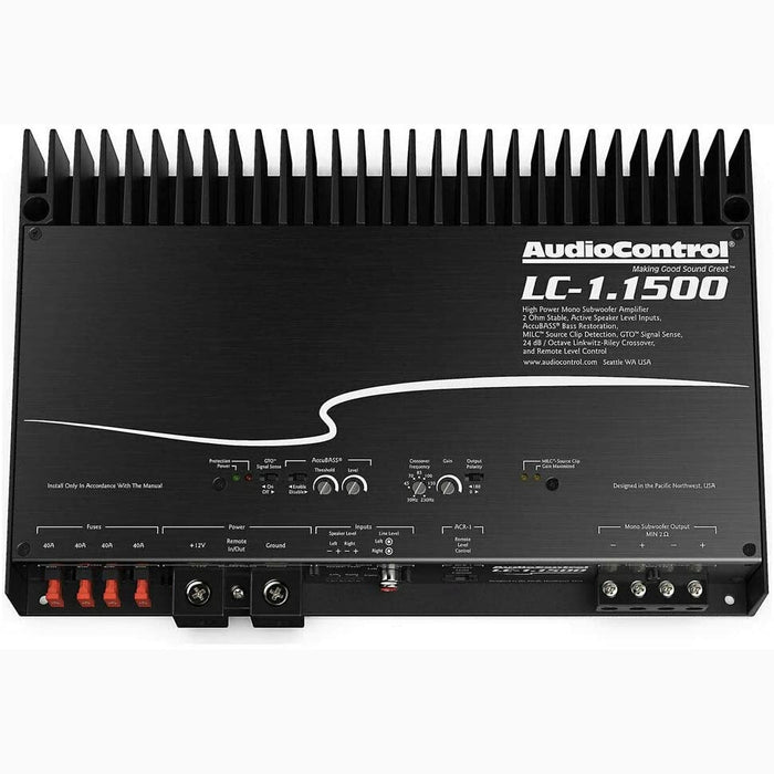 AudioControl LC-1.1500 Mono Subwoofer Amplifier 1500 Watt RMS Car Audio Amp - LC11500