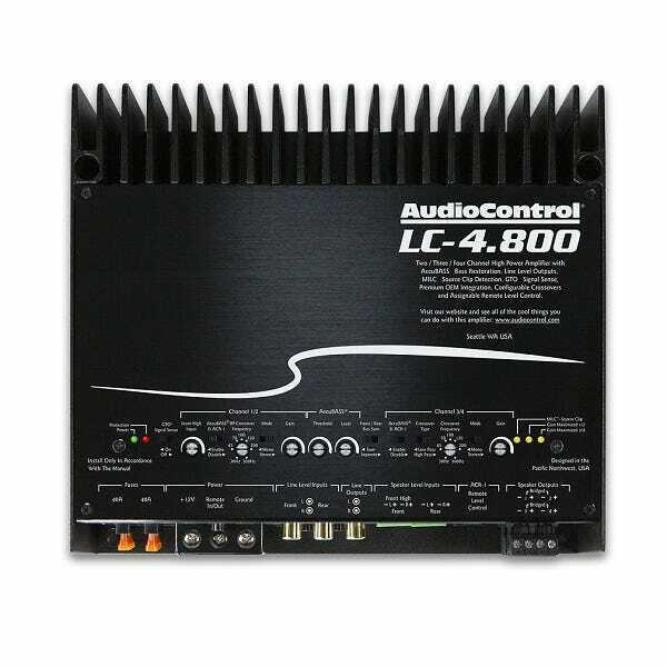 AudioControl LC-4.800 Car Amp, 4/3/2 Channel High Power Amplifier with AccuBass - LC4800