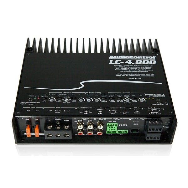 AudioControl LC-4.800 Car Amp, 4/3/2 Channel High Power Amplifier with AccuBass - LC4800