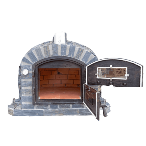Authentic Pizza Ovens ‘Lisboa Stone Finish’ Premium Wood-Fired Pizza Oven / Handmade, Brick, Bake, Roast, Rotisserie / LISSTNPREM