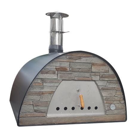 Authentic Pizza Ovens Large ‘Maximus Prime’ BLACK Portable Wood-Fired Pizza Oven / Handmade, Stacked Stone, Bake, Roast / PRIMEB
