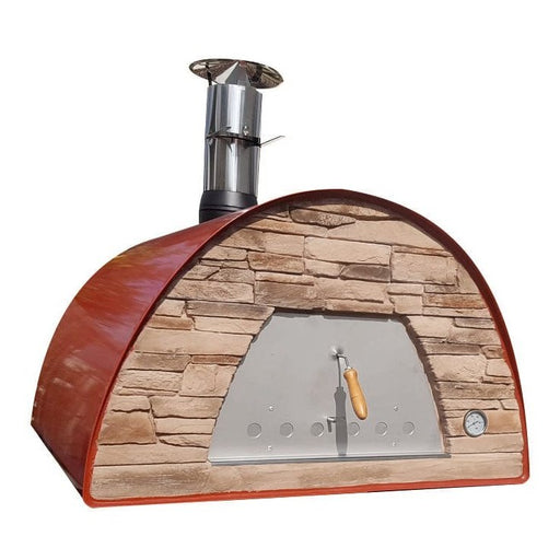 Authentic Pizza Ovens Large ‘Maximus Prime’ RED Portable Wood-Fired Pizza Oven / Handmade, Stacked Stone, Bake, Roast / PRIMER