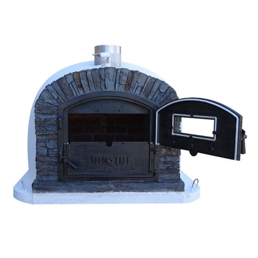 Authentic Pizza Ovens ‘Ventura Preto’ Premium Wood-Fired Pizza Oven / Handmade, Brick, Stacked Stone, Bake, Roast, Rotisserie / VENTB