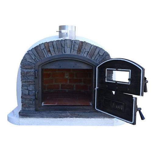 Authentic Pizza Ovens ‘Ventura Preto’ Premium Wood-Fired Pizza Oven / Handmade, Brick, Stacked Stone, Bake, Roast, Rotisserie / VENTB