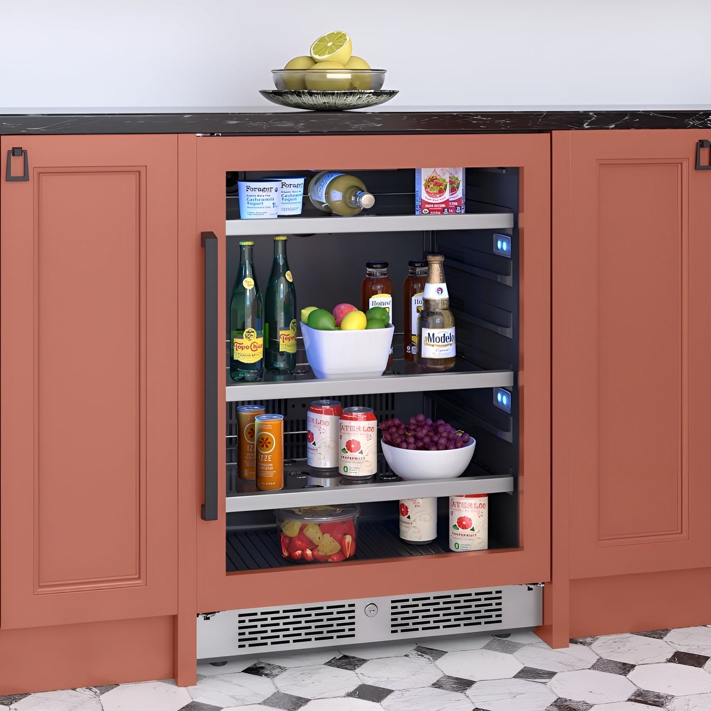 Avallon 24 Inch Wide 140 Can Energy Efficient Beverage Center with LED Lighting, Double Pane Glass, Touch Control Panel and Right Swing Door - ABR242PRSRH