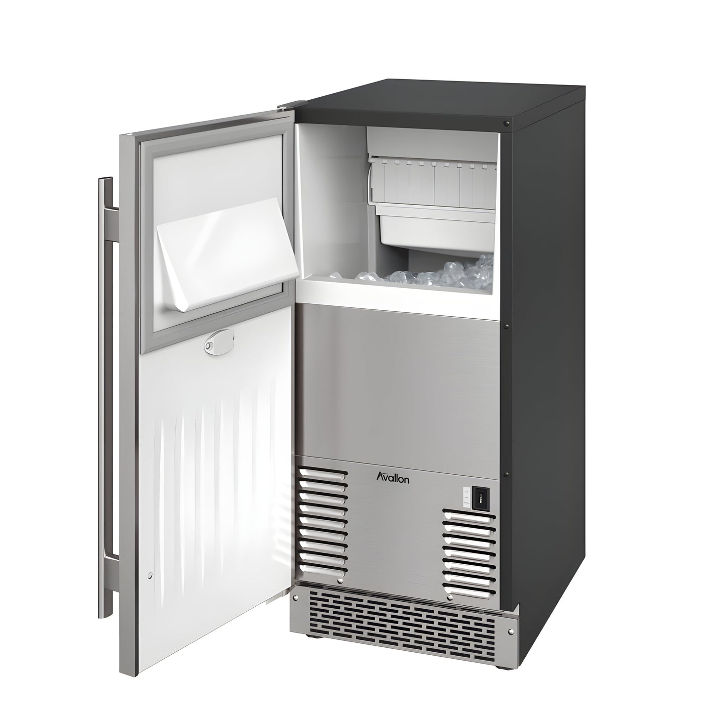Avallon 15 Inch Wide 26 Lbs. Capacity Built-In and Free Standing Ice Maker with 56 Lbs. Daily Ice Production - AIMG151GPRILH
