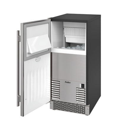 Avallon 15 Inch Wide 26 Lbs. Capacity Built-In and Free Standing Ice Maker with 56 Lbs. Daily Ice Production - AIMG151PSSILH