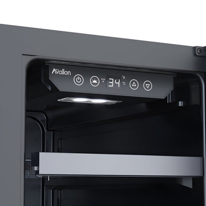 Avallon 24 Inch Wide 21 Bottle Capacity and 64 Can Capacity Beverage Center with LED Lighting and Double Pane Glass - AWBC242GGFDPRG