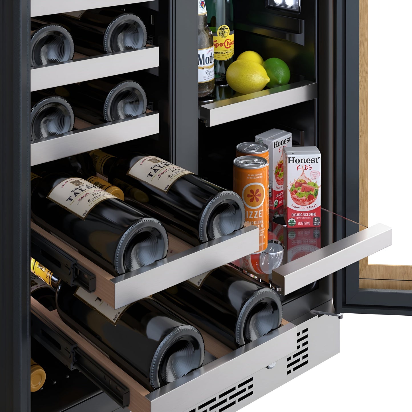 Avallon 24 Inch Wide 21 Bottle Capacity and 64 Can Capacity Beverage Center with LED Lighting and Double Pane Glass - AWBC242GGFDPRG