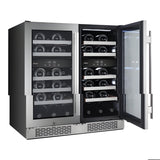 Avallon Built-In 30 Inch Wide 46 Bottle Capacity Wine Cooler with Door Locks and 4 Cooling Zones - AWC151DZDUAL