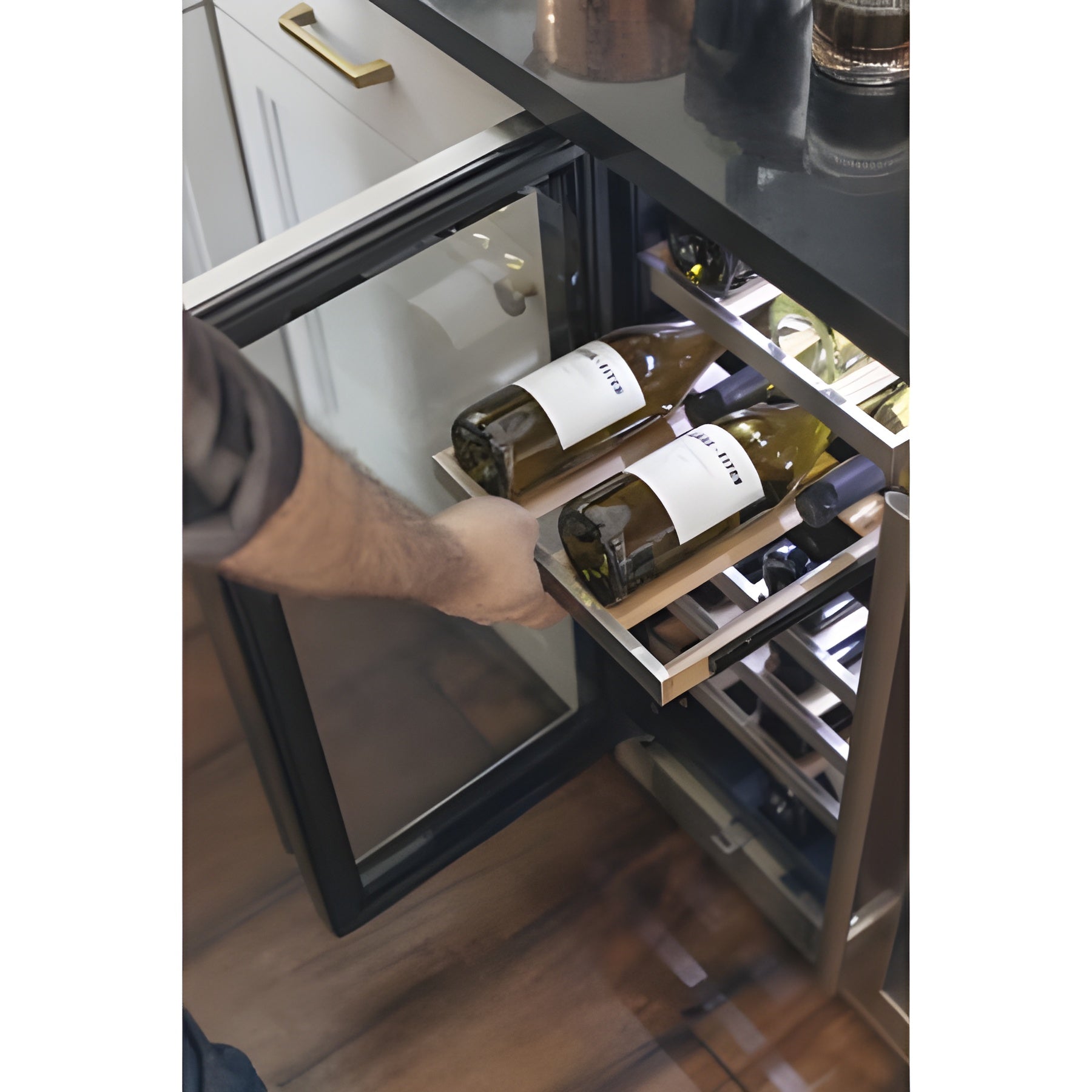 Avallon 15 Inch Wide 23 Bottle Capacity Dual Zone Wine Cooler with Left Swing Door - AWC151DBLSS