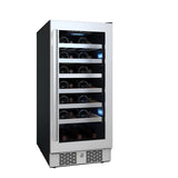 Avallon 15 Inch Wide 27 Bottle Capacity Single Zone Wine Cooler with Right Swing Door - AWC152SZRH