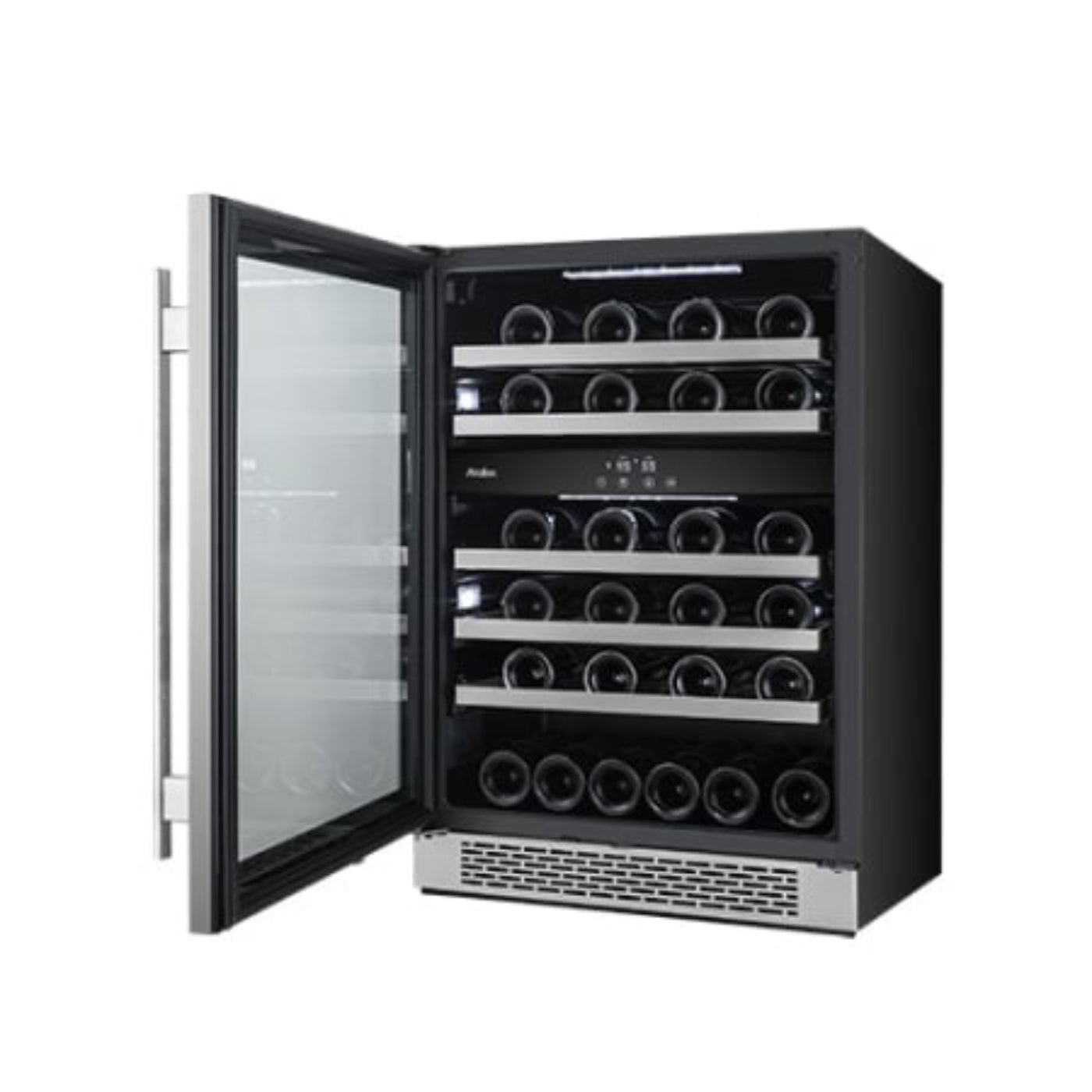 Avallon 24 Inch Wide 46 Bottle Capacity Dual Zone Wine Cooler with Left Swing Door - AWC241DBLSS