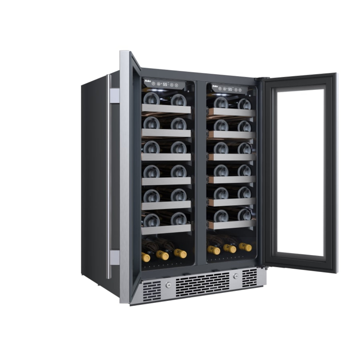 Avallon 24 Inch Wide 42 Bottle Capacity French Door Wine Cooler with LED Lighting - AWC242FD