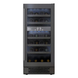 Avallon 15 Inch Wide 23 Bottle Capacity Dual Zone Wine Cooler with Left Swing Door - AWC151DBLSS